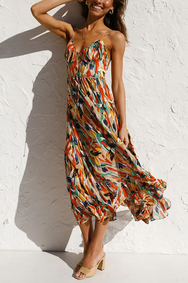 Letisha - Floral Pattern Midi Dress
