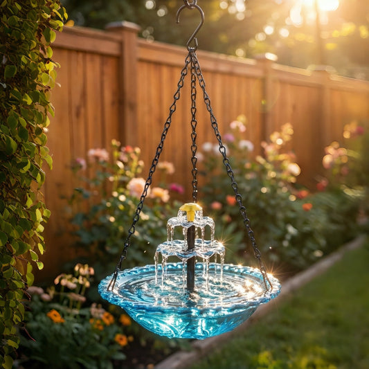 Fontaine Solaire Suspendue SunCascade pour le Jardin