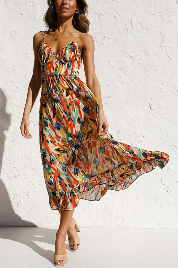 Letisha - Floral Pattern Midi Dress