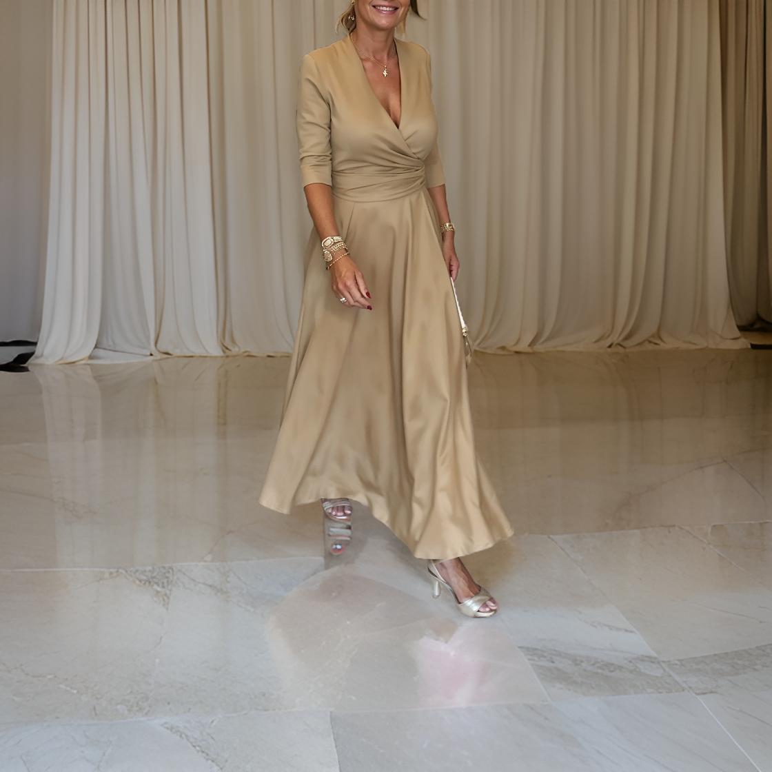 Elena - Elegant dress with a V-shaped neckline