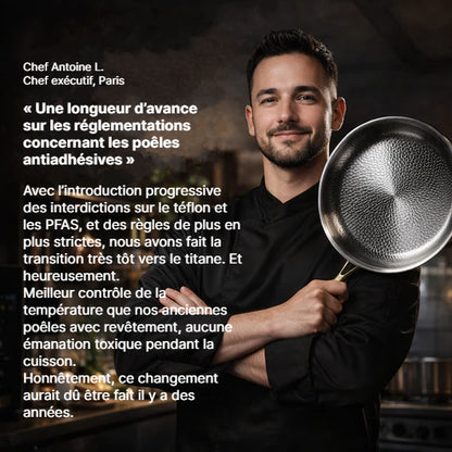 Poêle classique certifiée en titane pur
