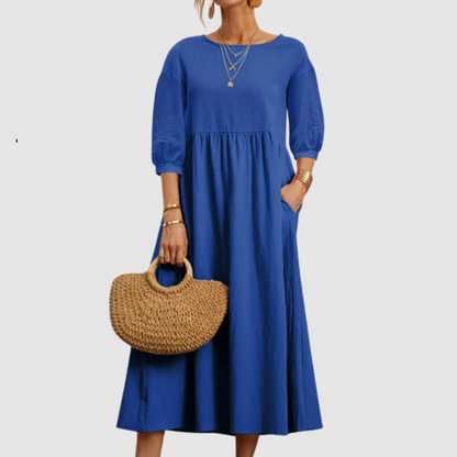 Ebony - Women's Summer Dress with Lantern Sleeves