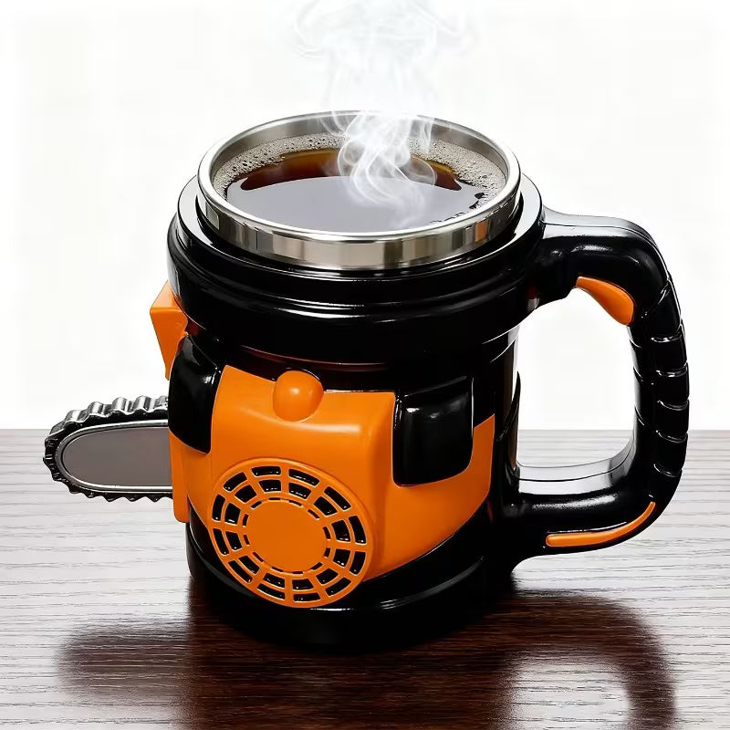 Tasse au design de tronçonneuse – un cadeau original pour un homme