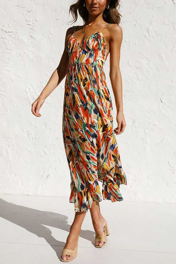 Letisha - Floral Pattern Midi Dress