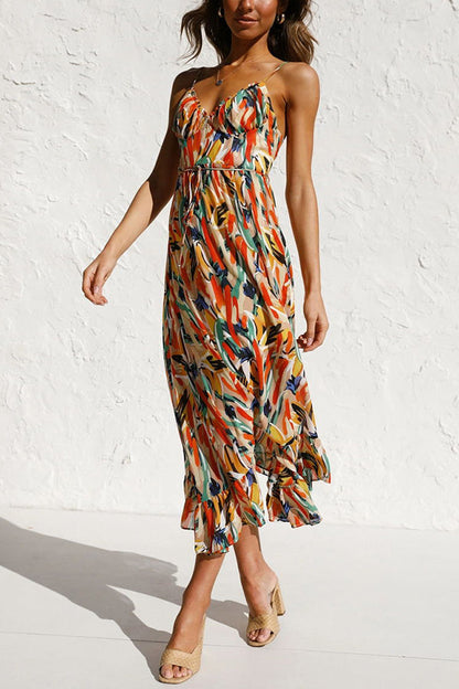 Letisha - Floral Pattern Midi Dress