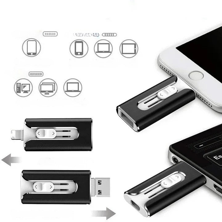 Clé USB 4-en-1 pour téléphones et ordinateurs
