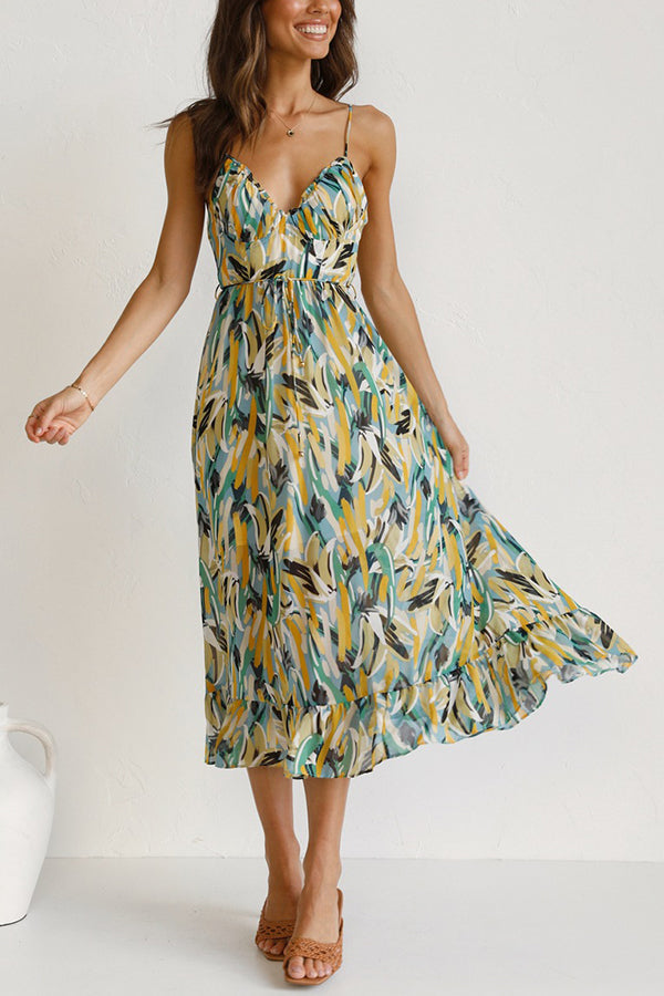 Letisha - Floral Pattern Midi Dress