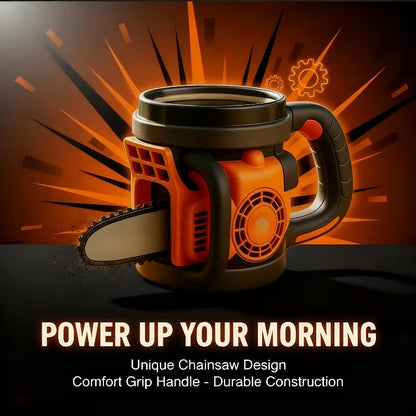 Tasse au design de tronçonneuse – un cadeau original pour un homme