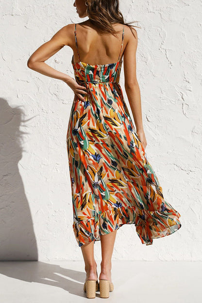 Letisha - Floral Pattern Midi Dress