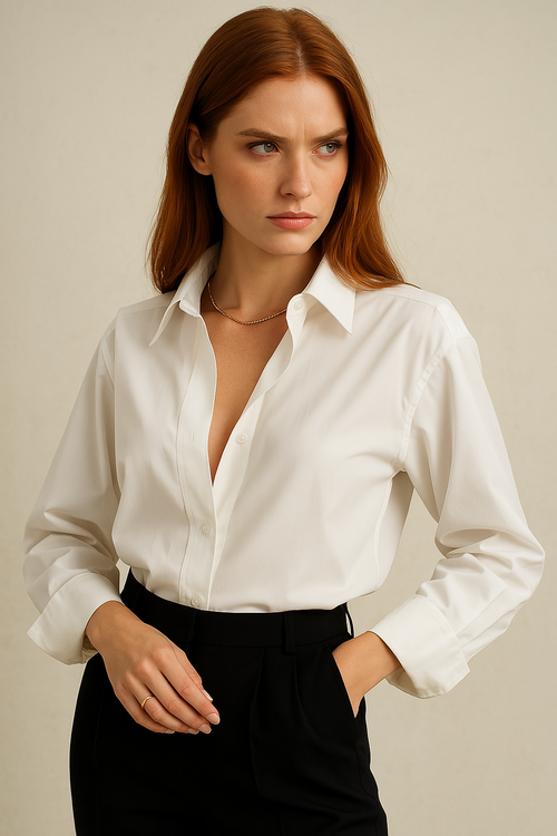 100% Organic Cotton Women's Classic Formal Blouse