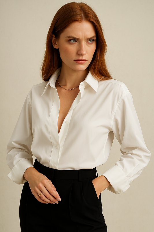 100% Organic Cotton Women's Classic Formal Blouse