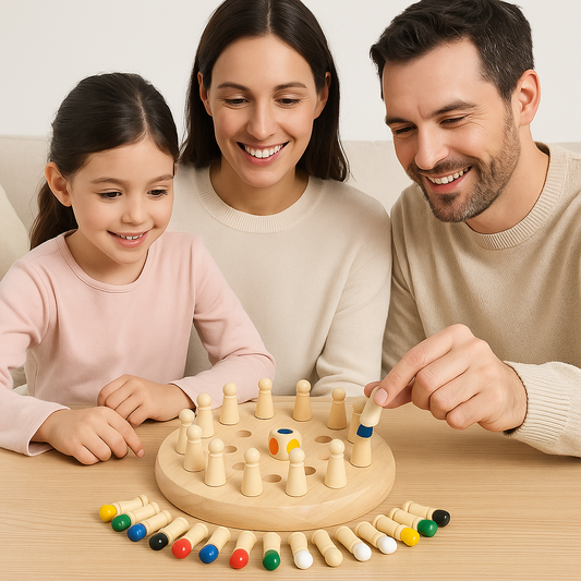 Jeu en bois de mémoire et de logique – un puzzle idéal pour toute la famille