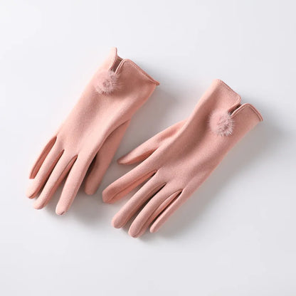 Luxe Touch Pom-Pom Gloves