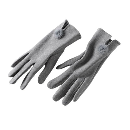 Luxe Touch Pom-Pom Gloves