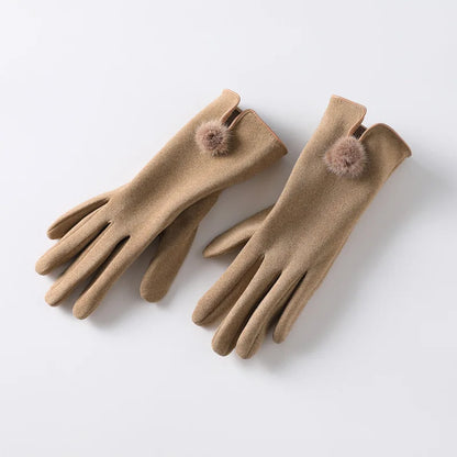 Luxe Touch Pom-Pom Gloves