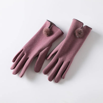Luxe Touch Pom-Pom Gloves