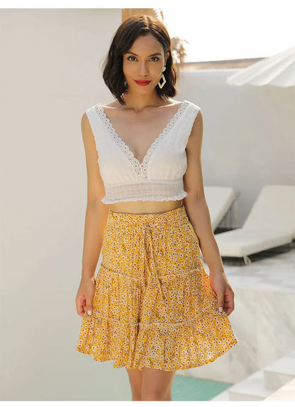 Fiora Bloom Ruffle Mini Skirt