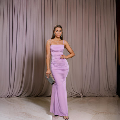 Irena - Elegant Draped Bodycon Style Evening Dress