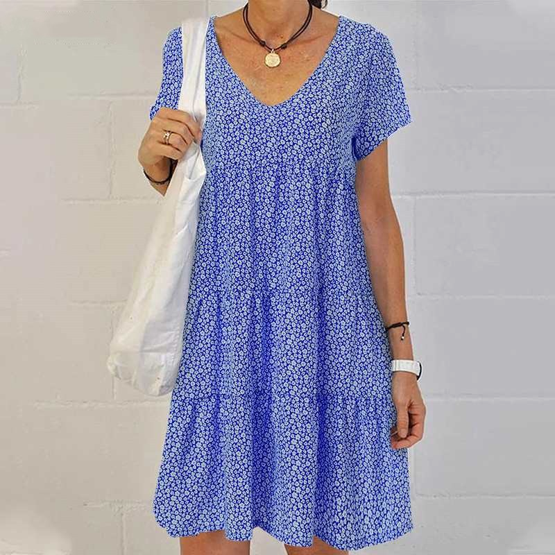 Margareth | Elegant Ibiza Style Women's Dress with Round Neckline
