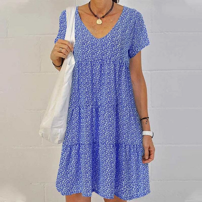 Margareth | Elegant Ibiza Style Women's Dress with Round Neckline
