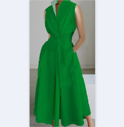 Luna - Local cotton dress with a shirt collar