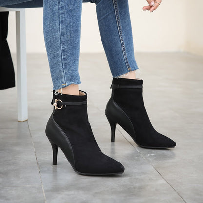 Krista Suede Pointy Toe Heels