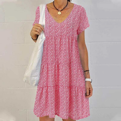 Margareth | Elegant Ibiza Style Women's Dress with Round Neckline
