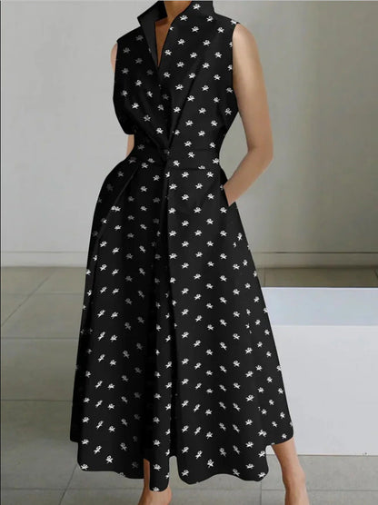 Luna - Local cotton dress with a shirt collar