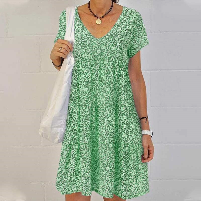 Margareth | Elegant Ibiza Style Women's Dress with Round Neckline