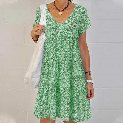 Margareth | Elegant Ibiza Style Women's Dress with Round Neckline