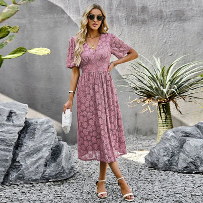 Katarina - Designer dress with V-shaped neckline