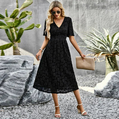 Katarina - Designer dress with V-shaped neckline