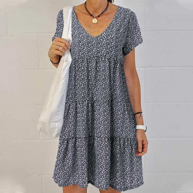 Margareth | Elegant Ibiza Style Women's Dress with Round Neckline