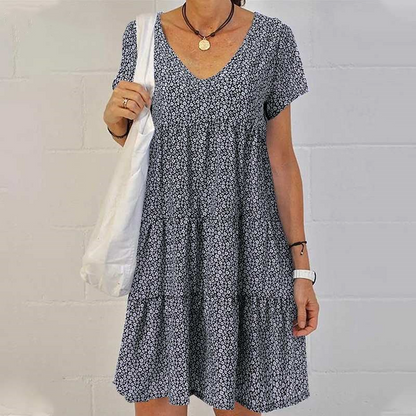 Margareth | Elegant Ibiza Style Women's Dress with Round Neckline