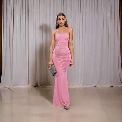 Irena - Elegant Draped Bodycon Style Evening Dress
