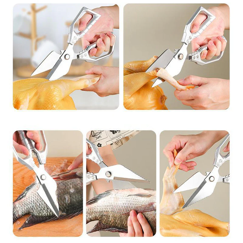 Ciseaux de cuisine multifonctions en acier inoxydable
