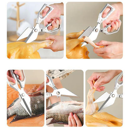 Ciseaux de cuisine multifonctions en acier inoxydable