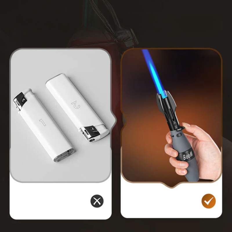 Briquet à flamme bleue au design fusée