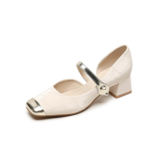 Bellore Pearl-Tip Mary Janes