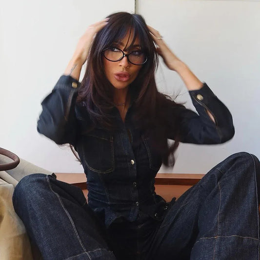Marenza Button Denim Set