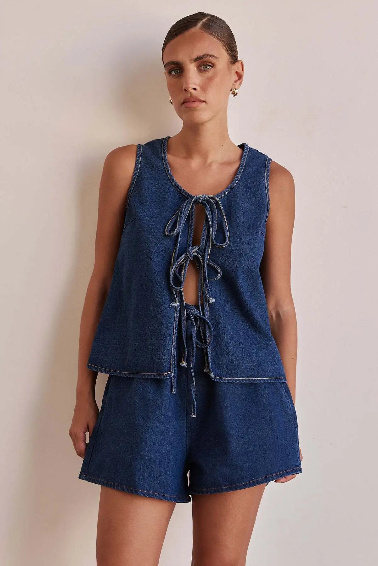 Doretta Denim Tie Set