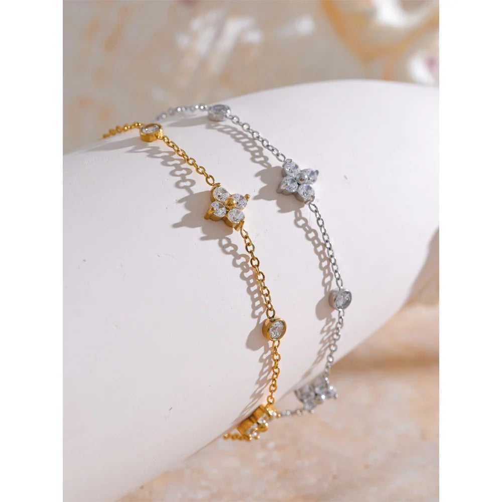 Elaya Cubic Zirconia Thin Chain Bracelet