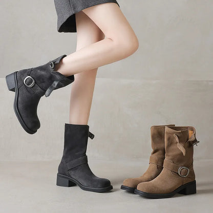 Blackthorn Suede Buckle Boots