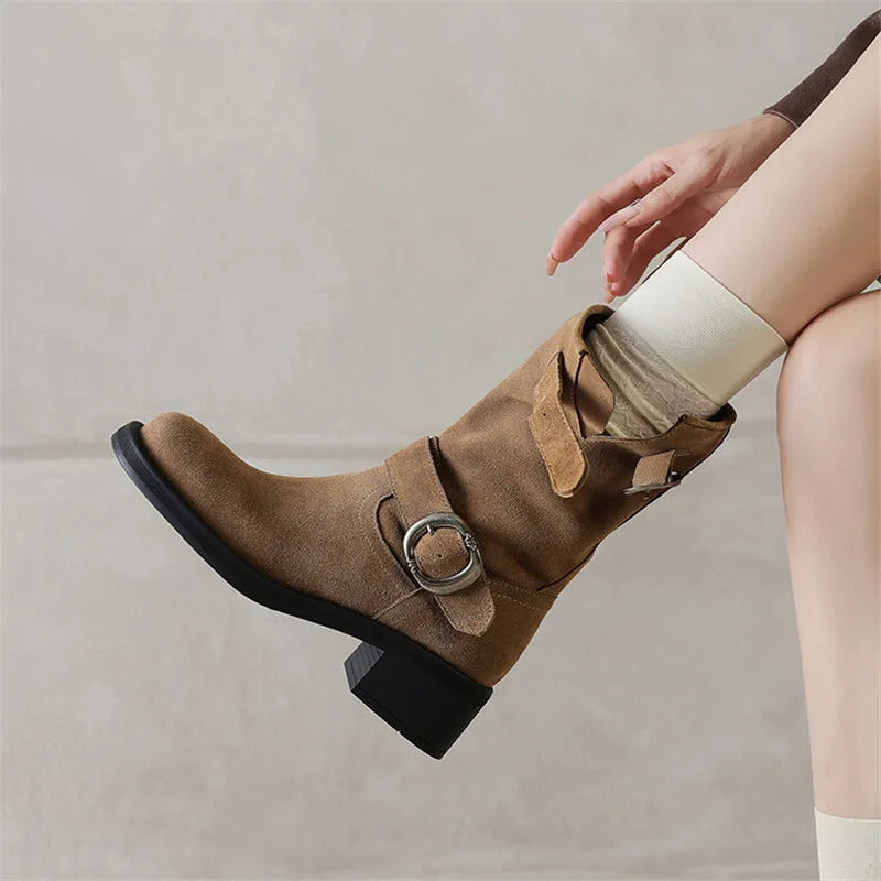 Blackthorn Suede Buckle Boots