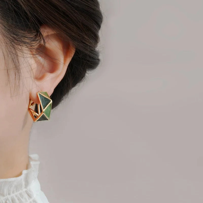 Verde Geometrico Studs