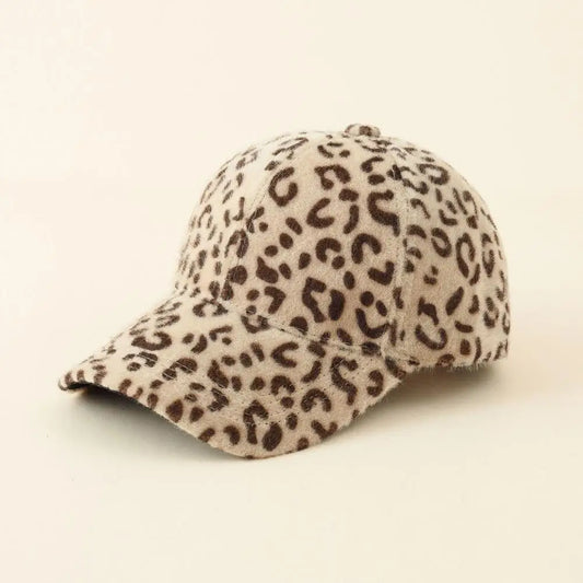 Plush Designer Leopard Cap