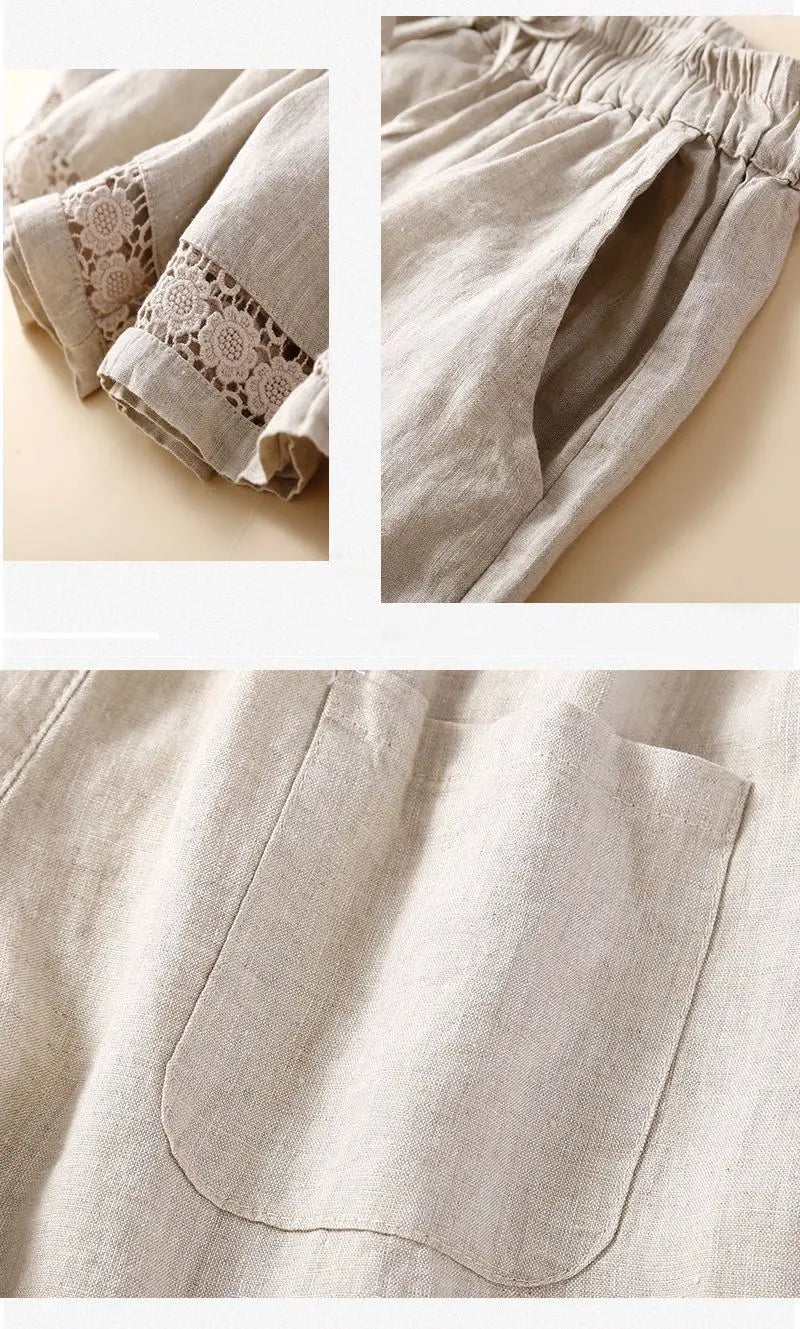 Lenora Embroidered Linen Shorts