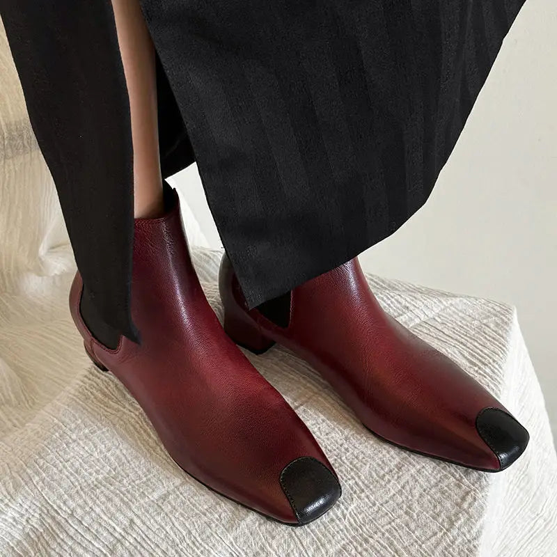 Redmond Square-Toe Leather Boots
