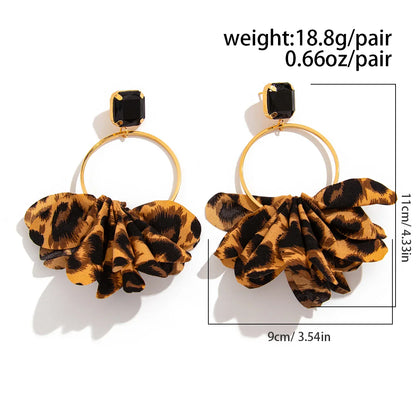 Leopard Pendant Earrings