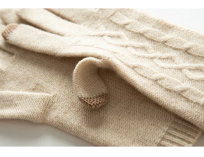 Bow Tied Cashmere Mittens